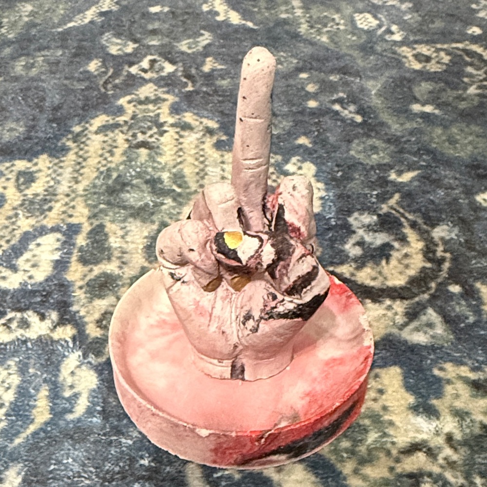 Abstract Hand Sculpture in Pink and White